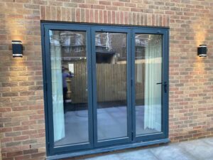 Black aluminium casement window detail