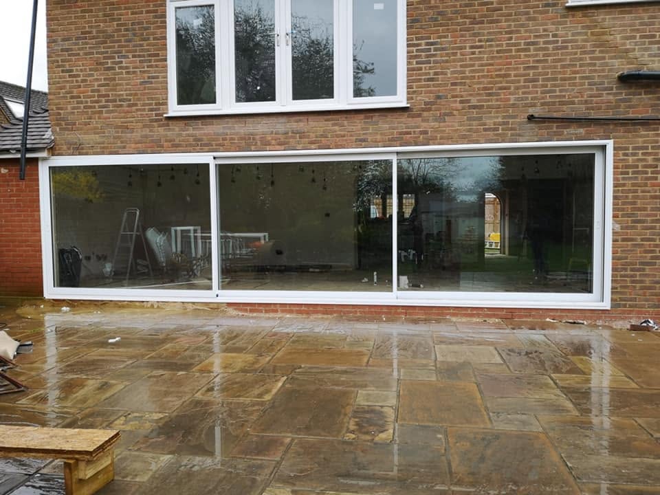 White uPVC 2-Panel Patio Sliding Doors to Garden Patio