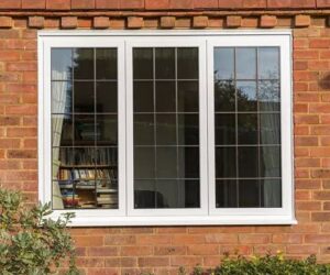 Black aluminium casement window detail