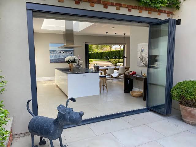 Modern casement windows house exterior