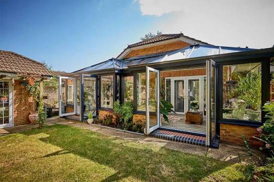 Edwardian conservatory detached house garden