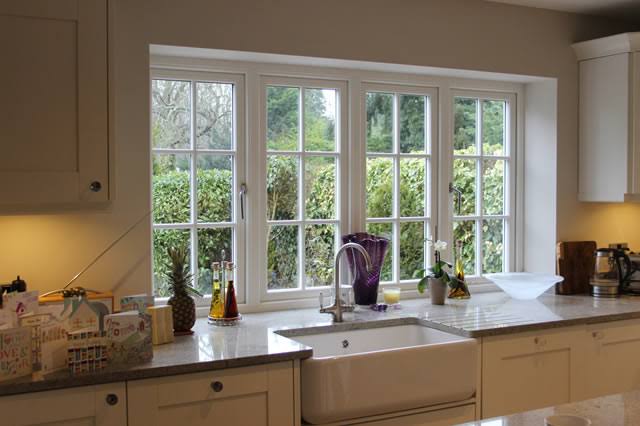 Casement windows kitchen living room interior