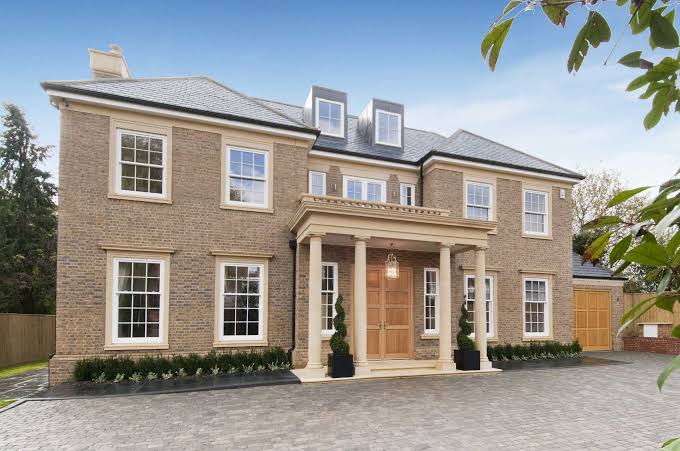 Modern casement windows house exterior