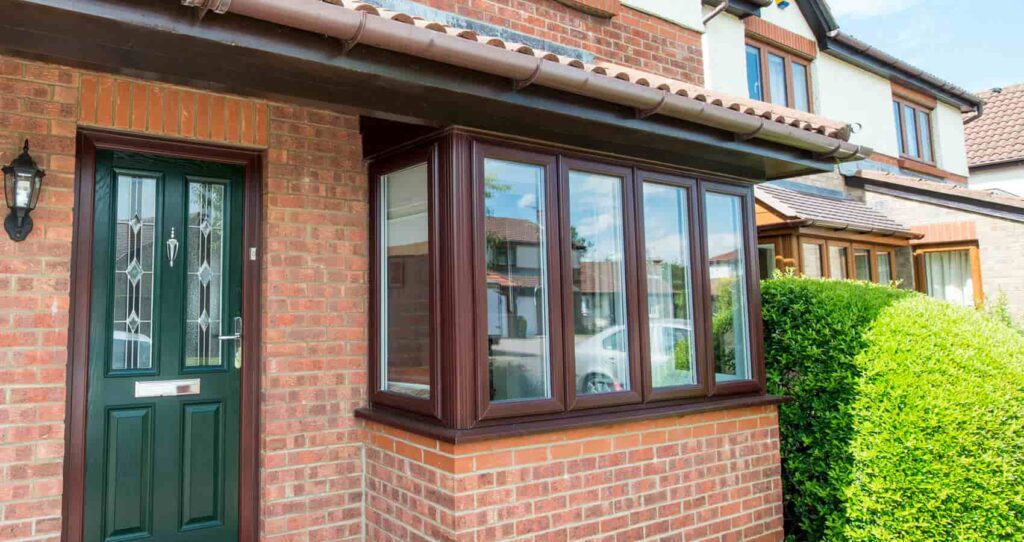 Modern flush composite door on new build home