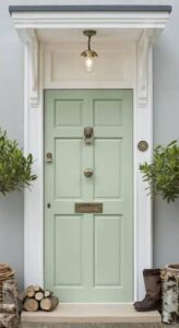 Traditional door brass hardware detail