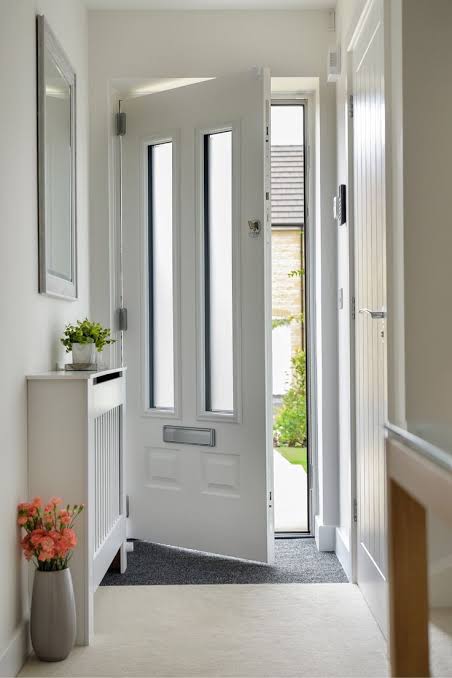 Traditional door interior hallway view