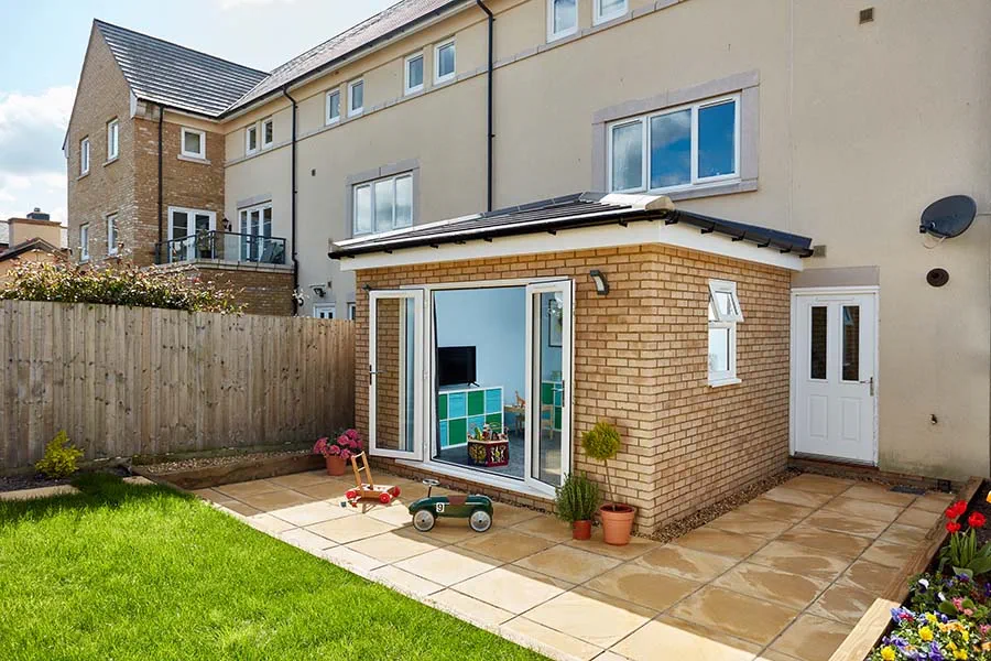  White uPVC doors for new build extension in London