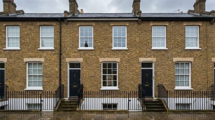 Casement windows in a home exterior