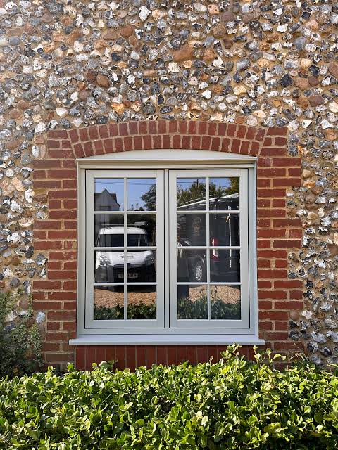 White uPVC Georgian Window in Brick Wall