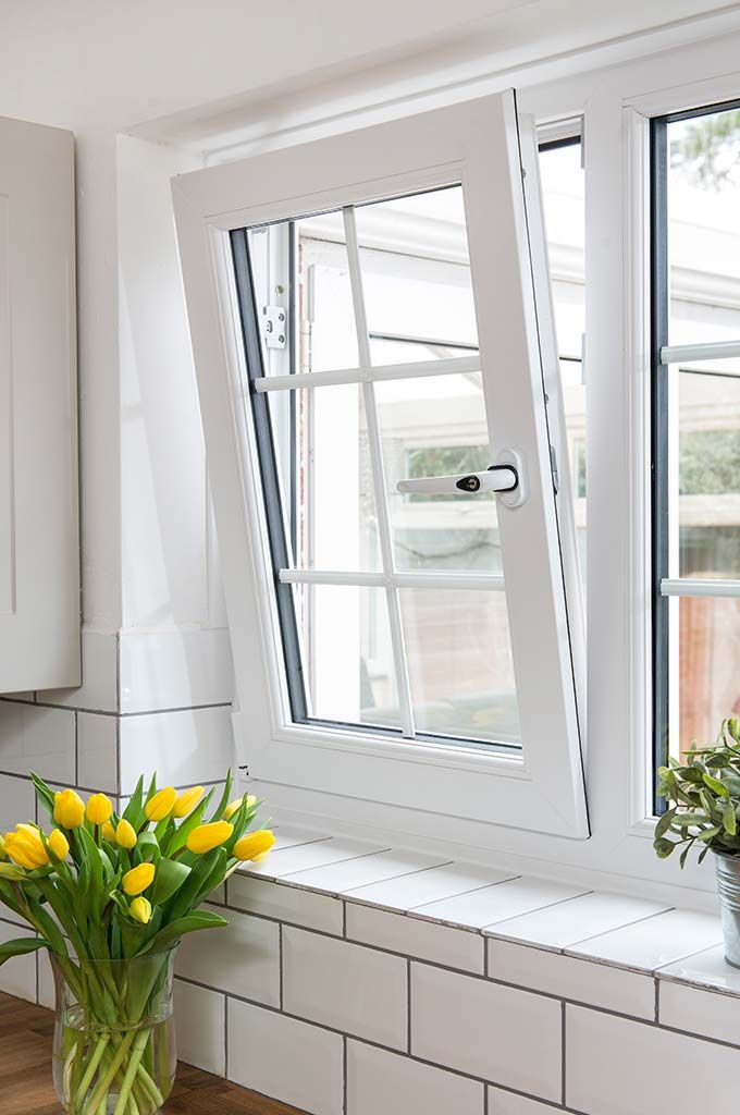 uPVC Tilt and Turn Window in Brick Wall - Secure Ventilation Mode
