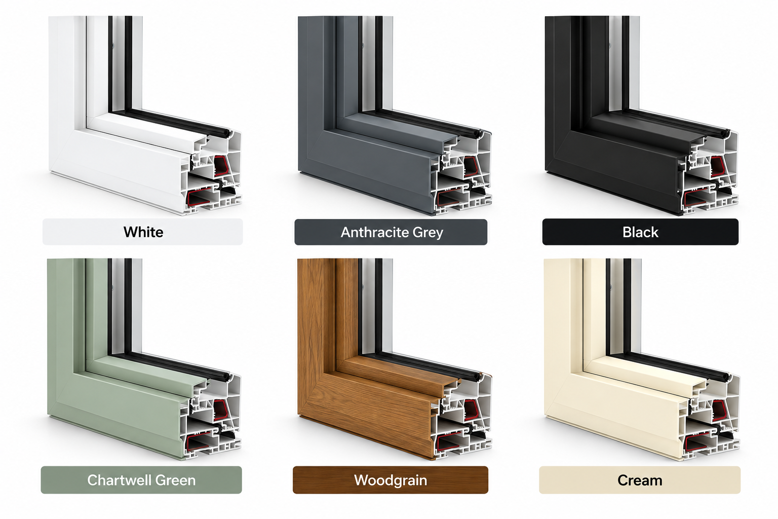 uPVC Window Profile Color Options